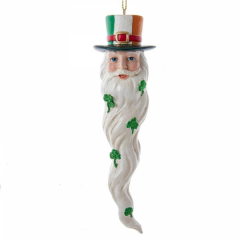 LONG BEARDED IRISH SANTA ORNAMENT